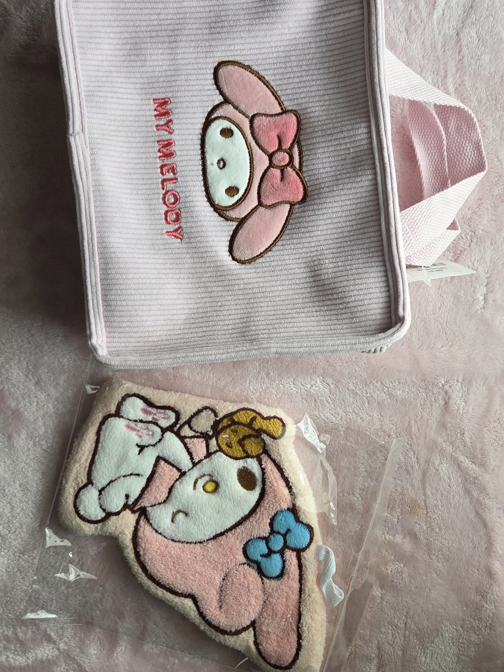 Pink Corduroy Tote Bag and Face Towel Set- Free Gift With Purchase